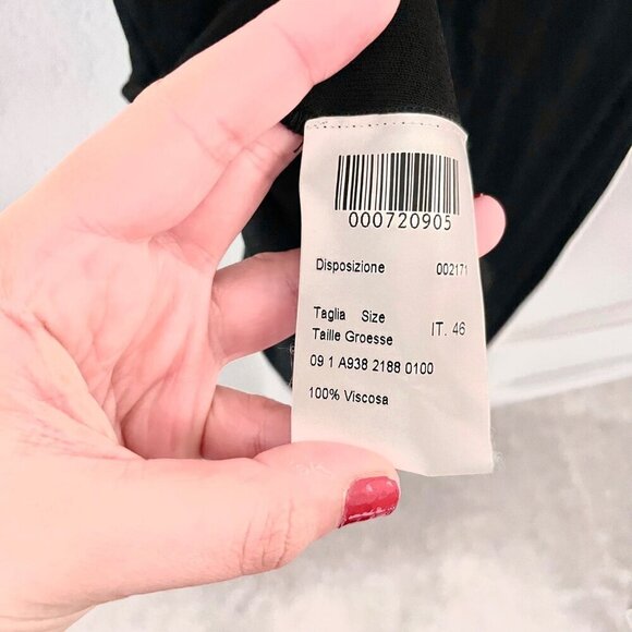 Piazza Sempione Dress Black Sleeveless with Bateau Neckline Size IT 46/ US L - Picture 5 of 6